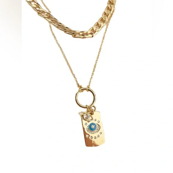 New without tags evil eye charm gold necklace - Picture 5 of 6